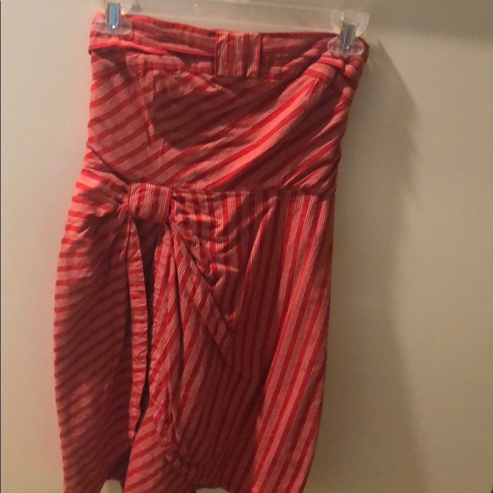 Anthropologie red and white dress